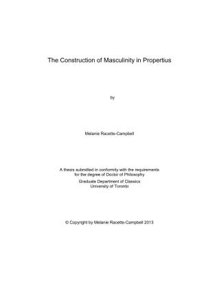 The Construction of Masculinity in Propertius