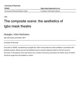 THE AESTHETICS of IGBO MASK THEATRE by VICTOR