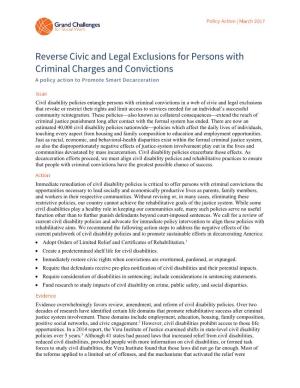 Reverse Civic and Legal Exclusions for Persons with Criminal