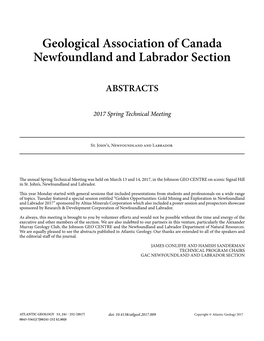Geological Association of Canada Newfoundland and Labrador Section