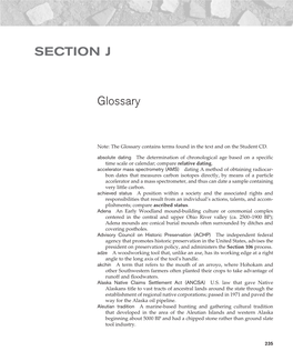 Section J GLOSSARY
