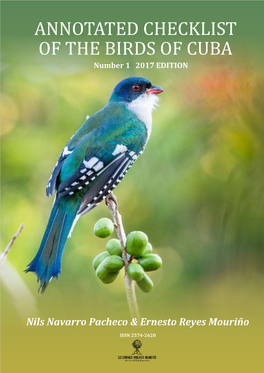 ANNOTATED CHECKLIST of the BIRDS of CUBA Number 1 2017 EDITION