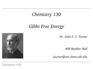 Chemistry 130 Gibbs Free Energy