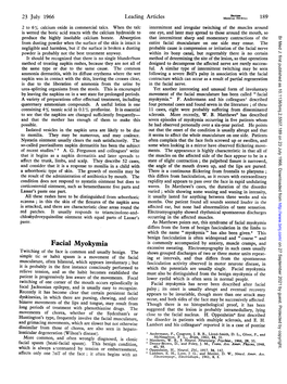 Facial Myokymia