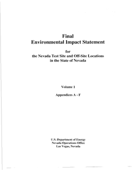 Final Environmental Impact Statement