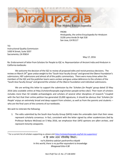 Hindupedia Letter Dated May 17 Discussing Issues with Quality of Scholarship