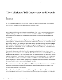 The Collision of Self-Importance and Despair