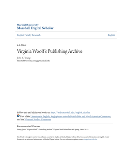 Virginia Woolf's Publishing Archive