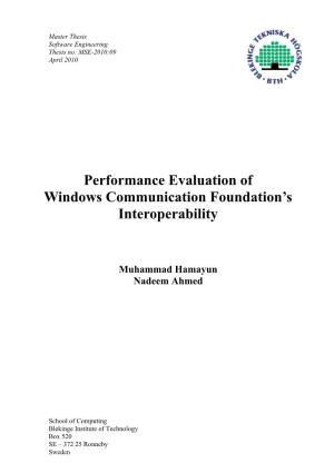 Performance Evaluation of Windows Communication Foundation's