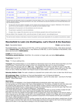 Macclesfield to Leek (Via Shutlingsloe, Lud's Church & The