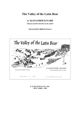 The Valley of the Latin Bear
