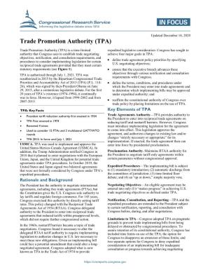 Trade Promotion Authority (TPA)