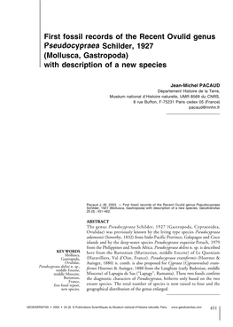 Mollusca, Gastropoda) with Description of a New Species