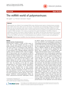 The Mirna World of Polyomaviruses Ole Lagatie1*, Luc Tritsmans2 and Lieven J Stuyver1