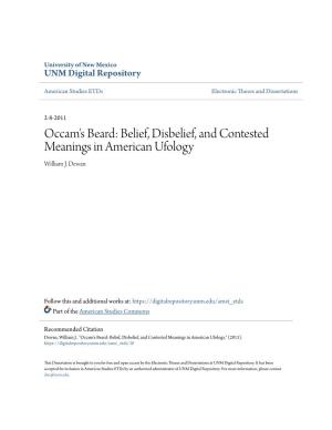 Belief, Disbelief, and Contested Meanings in American Ufology William J