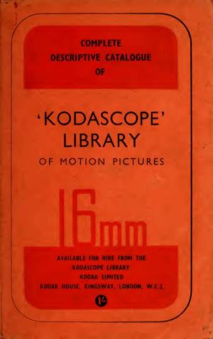 Complete Descriptive Catalogue of Kodascope