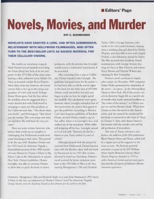 Novels, Movies, and Murder RAY E