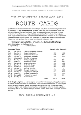 Detailed Route Cards