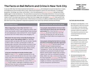 The Facts on Bail Reform and Crime in New York City