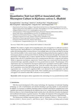 Quantitative Trait Loci (Qtls) Associated with Microspore Culture in Raphanus Sativus L. (Radish)