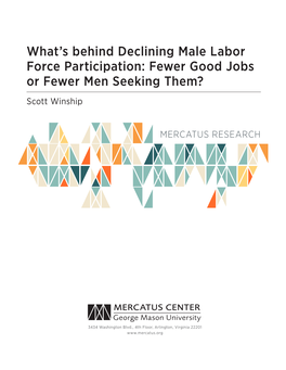 What's Behind Declining Male Labor Force Participation