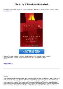 Dimiter by William Peter Blatty Ebook