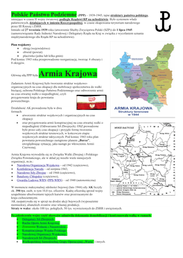 Polskie Państwo Podziemne (PPP) – 1939-1945, Tajne Struktury Państwa Polskiego, Istniejące W Czasie II Wojny Światowej Podległe Rządowi RP Na Uchodźstwie