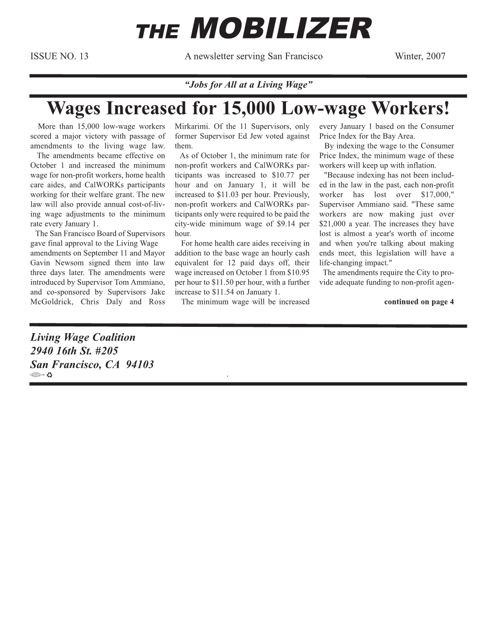 Winter 2007 Newsletter