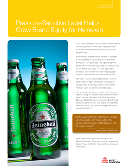 Pressure-Sensitive Label Helps Grow Brand Equity for Heineken