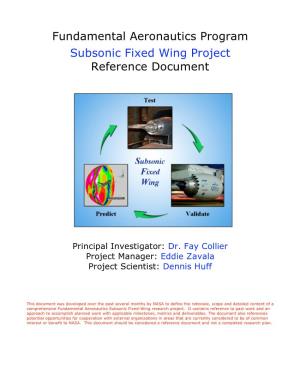 Subsonic Fixed Wing Project Reference Document
