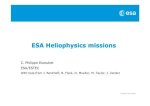 ESA Heliophysics Missions