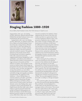 Staging Fashion 1880–1920