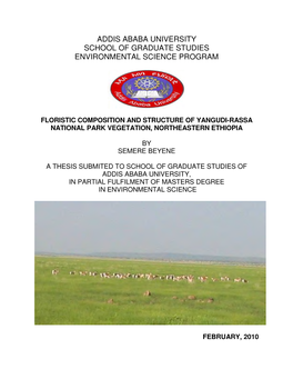 Addis Ababa University School of Graduate Studies Environmental Science Program