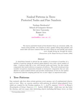 Nonleaf Patterns in Trees: Protected Nodes and Fine Numbers