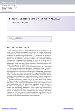 1 NORMAL HISTOLOGY and METAPLASIAS Thomas J