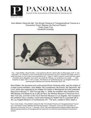 ISSN: 2471-6839 Kara Walker's About the Title: the Ghostly Presence of Transgenerational Trauma As a “Connective Tissue” B