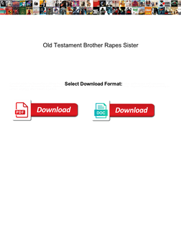 Old Testament Brother Rapes Sister