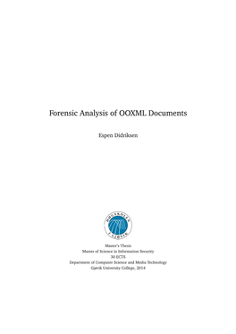 Forensic Analysis of OOXML Documents