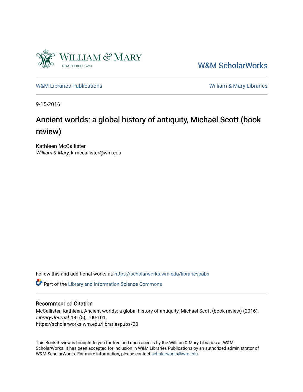 Ancient Worlds: a Global History of Antiquity, Michael Scott (Book Review)
