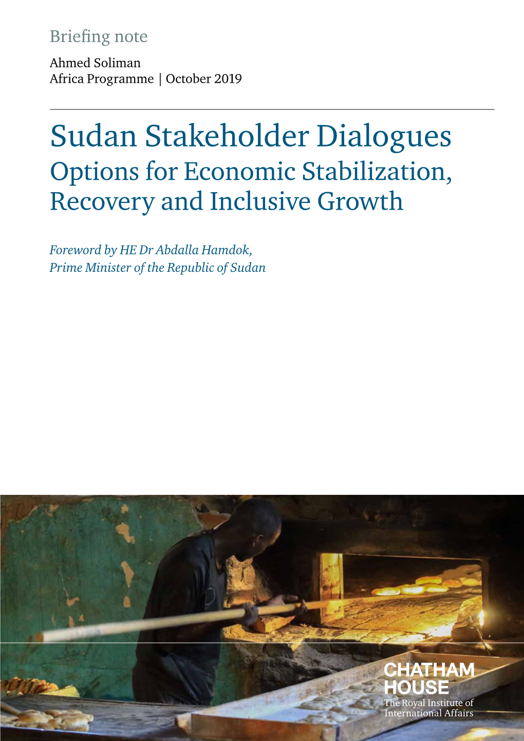 Sudan Stakeholder Dialogues: Options for Economic Stabilization, Recovery and Inclusive Growth