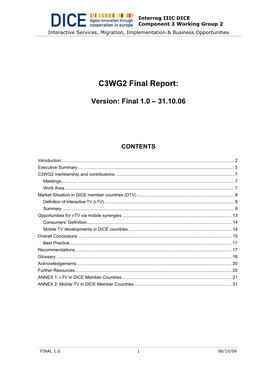 C2WG3 Progress Report