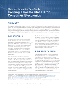 Materials Innovation Case Study: Corning’S Gorilla Glass 3 for Consumer Electronics