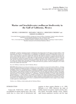 Marine and Brackish-Water Molluscan Biodiversity in the Gulf of California, Mexico