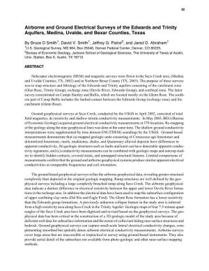 Airborne and Ground Electrical Surveys of the Edwards and Trinity Aquifers, Medina, Uvalde, and Bexar Counties, Texas