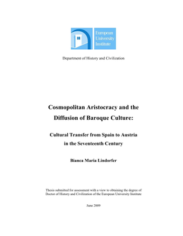 Cosmopolitan Aristocracy and the Diffusion of Baroque Culture