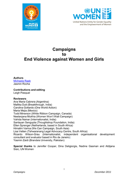 Campaigns to End Violence Against Women and Girls