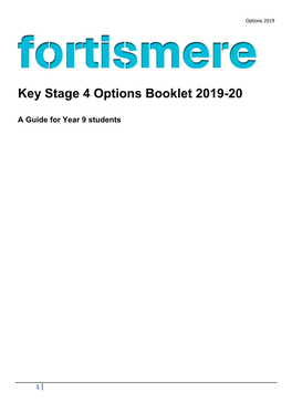 Key Stage 4 Options Booklet 2019-20