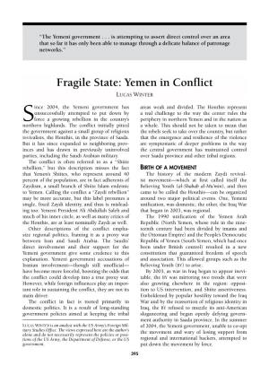 Fragile State: Yemen in Conflict Lucas Winter