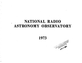 National Radio Astronomy Observatory 1973