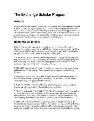 The Exchange Scholar Program